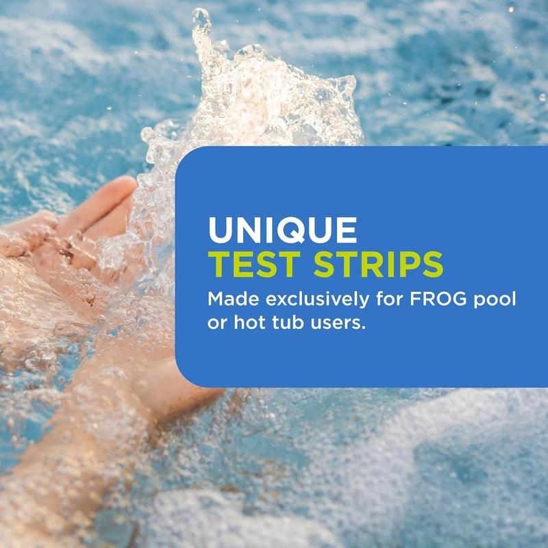 Frog Test Strips for Pools and Hot Tubs - Test Strip with Accurate Indicator for Free Chlorine or Bromine Levels, pH, Total Alkalinity and Total Hardness - Easy Water Testing - 50 Test Strips - Image 5